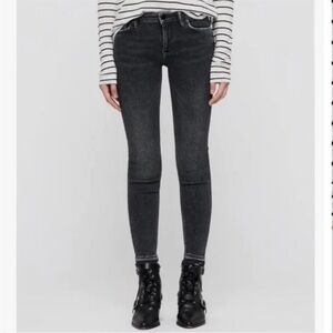 All Saints Mast Skinny Ankle Black Dark Grey Jeans